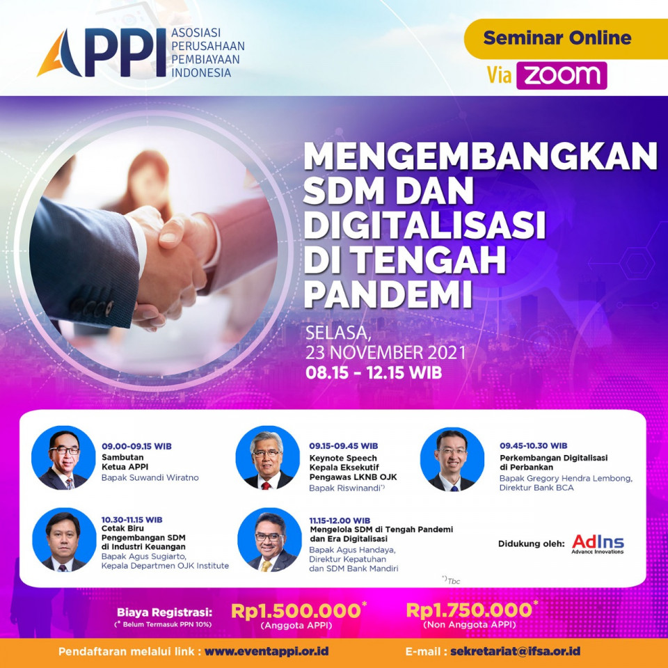 Seminar Online Mengembangkan SDM dan Digitalisasi di Tengah Pandemi