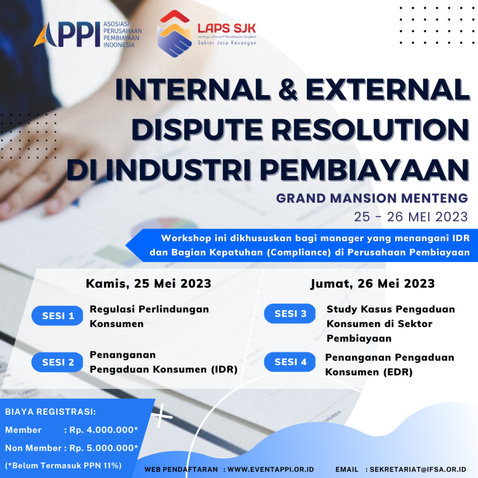 Workshop Internal & External Dispute Resolution di Industri Pembiayaan - Batch 3